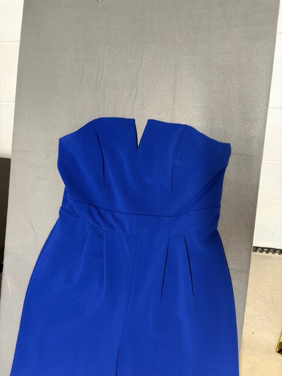 Bailey Blue Strapless Wide Leg Jumpsuit Cobalt Blue XL Formal Evening Romper - Picture 3 of 6
